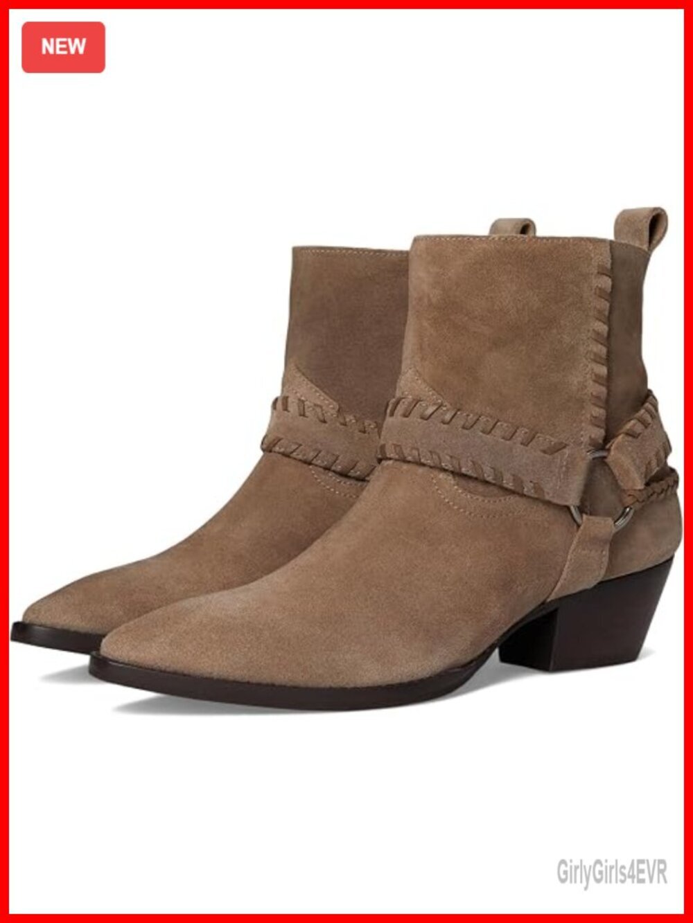 Leather Ankle Booties with Cuban Heel - Zip Closure